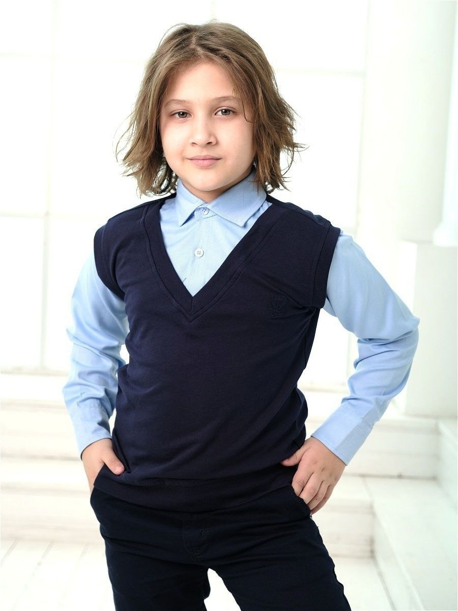 Рубашка с длинным рукавом для мальчика обманка синий 1029 unik kids Турция